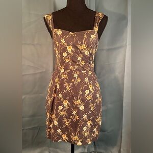 Abercrombie & Fitch Brown Floral Midi Dress - XS
